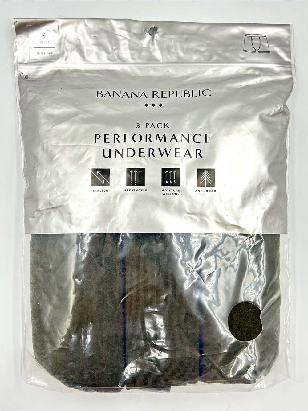 3 Pack Banana Republic Performance Underwear Size Small Green Boxer Briefs
